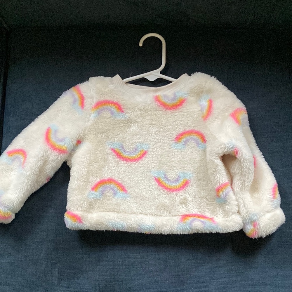 Cat & Jack fluffy rainbow sweater size 12 months